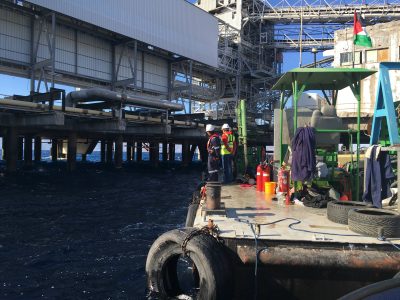 Pile Repair Works At The Industrial Terminal